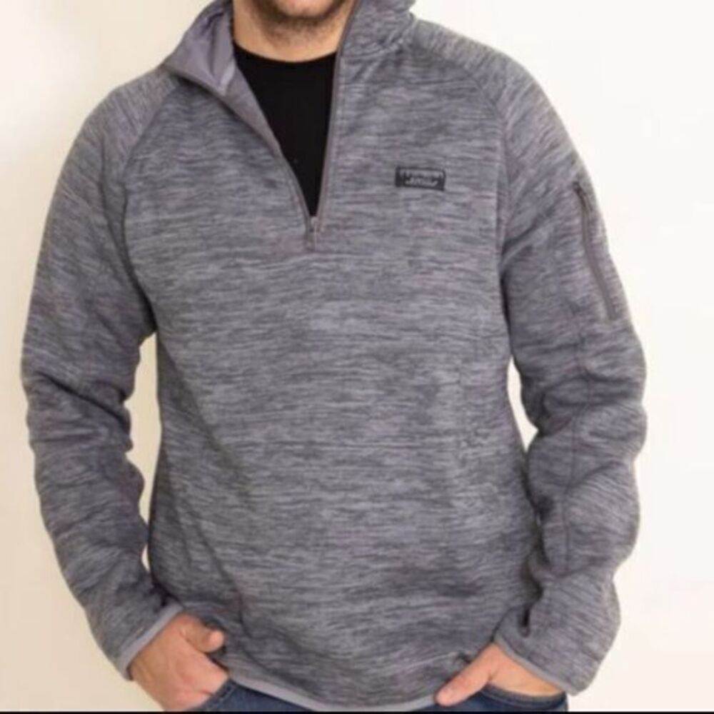 NWOT Simply Southern Men's‎ Knit Quarter Zip Pullover Heather Gray Size Large